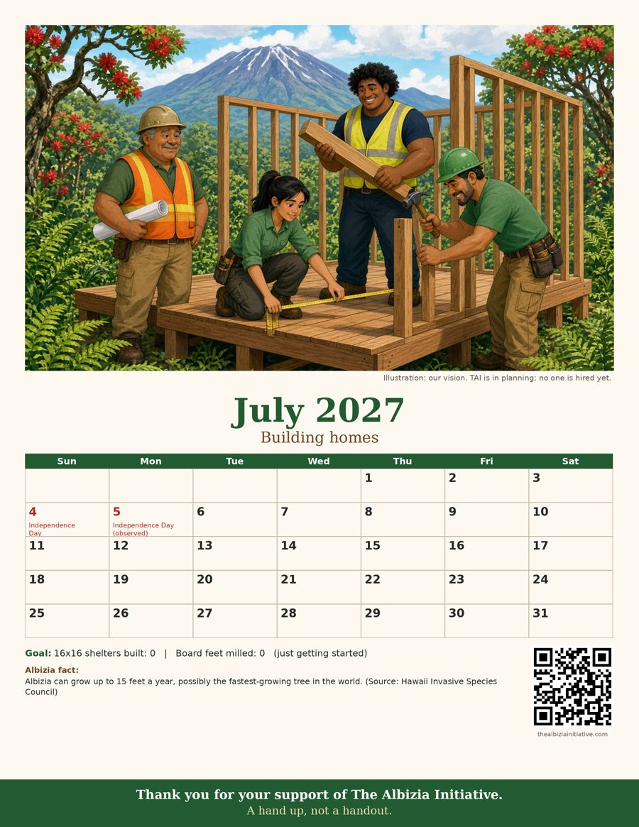 July 2027 calendar sample